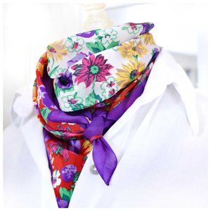 [ VINTAGE ] Floral Square Scarf